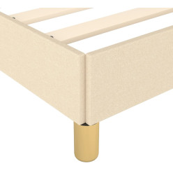 Cadre de lit avec tête de lit Crème 140x200 cm Tissu