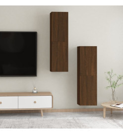 Meubles TV muraux 2 pcs Chêne marron 30,5x30x110 cm