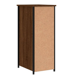 Table de chevet chêne marron 32x42x80 cm bois d'ingénierie