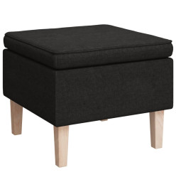 Tabouret avec pieds en bois Noir Tissu