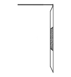 Paroi de douche 100x195 cm Verre ESG avec design de pierre Noir