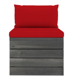 Salon palette de jardin 4 pcs avec coussins Bois de pin massif