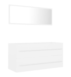 Ensemble de meubles de salle de bain 2 pcs Blanc Aggloméré