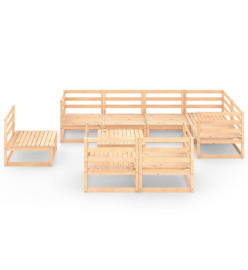 Salon de jardin 9 pcs Bois de pin massif