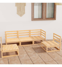 Salon de jardin 5 pcs bois de pin massif