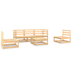 Salon de jardin 6 pcs Bois de pin massif