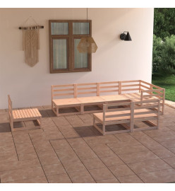 Salon de jardin 8 pcs Bois de pin massif