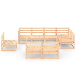 Salon de jardin 8 pcs Bois de pin massif
