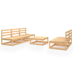Salon de jardin 6 pcs bois de pin massif