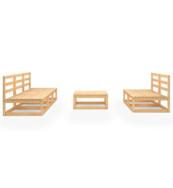 Salon de jardin 6 pcs bois de pin massif