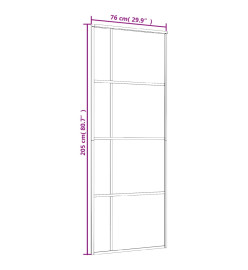 Porte coulissante Verre ESG dépoli et aluminium 76x205 cm Blanc