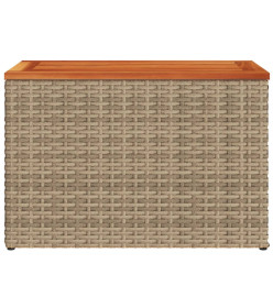 Tables d'appoint de jardin 2 pcs beige rotin bois massif