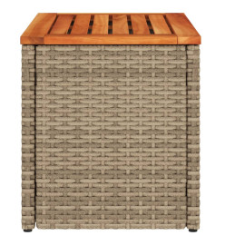 Tables d'appoint de jardin 2 pcs beige rotin bois massif