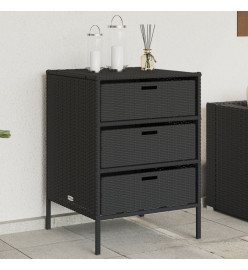 Armoire de rangement de jardin noir 55x59x80 cm résine tressée