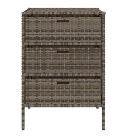 Armoire de rangement de jardin gris 55x59x80 cm résine tressée
