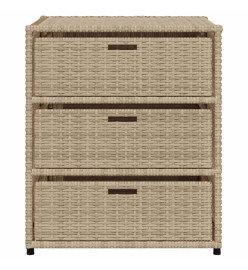 Armoire de rangement de jardin beige 55x59x69 cm résine tressée