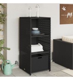 Armoire de rangement de jardin noir 50x55x115 cm résine tressée