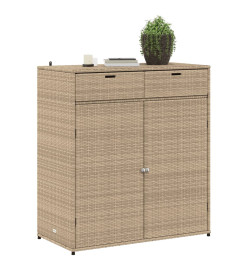Armoire de rangement jardin beige 105x55x113 cm résine tressée