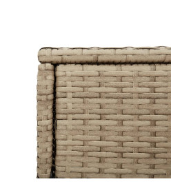 Armoire de rangement jardin beige 105x55x113 cm résine tressée
