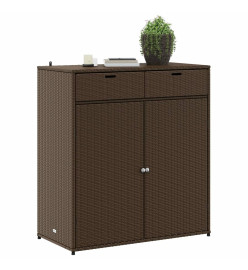 Armoire de rangement jardin marron 105x55x113 cm résine tressée