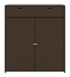Armoire de rangement jardin marron 105x55x113 cm résine tressée