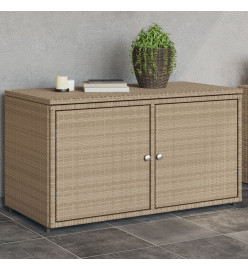 Armoire de rangement jardin beige 110x55x60,5 cm résine tressée