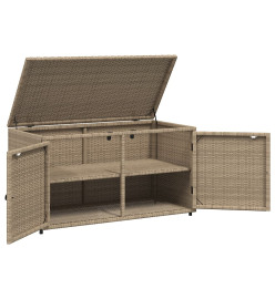 Armoire de rangement jardin beige 110x55x60,5 cm résine tressée