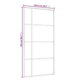 Porte coulissante Verre ESG dépoli aluminium 102,5x205 cm Blanc