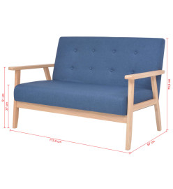 Ensemble de canapé 2 pcs Tissu bleu