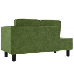 Chaise longue avec coussins et traversin vert clair velours