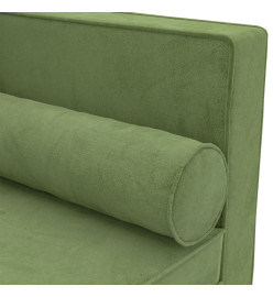 Chaise longue avec coussins et traversin vert clair velours