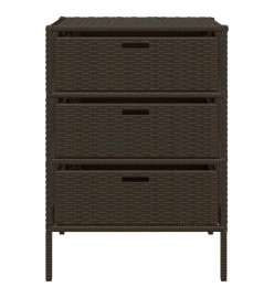 Armoire de rangement de jardin marron 55x59x80cm résine tressée