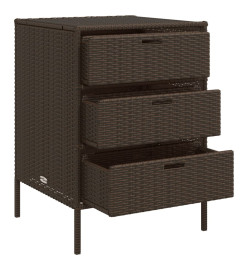 Armoire de rangement de jardin marron 55x59x80cm résine tressée