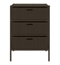Armoire de rangement de jardin marron 55x59x80cm résine tressée