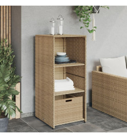 Armoire de rangement de jardin beige 50x55x115cm résine tressée