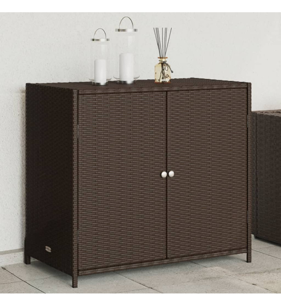 Armoire de rangement de jardin marron 83x45x76cm résine tressée Armoire de rangement de jardin marron 83x45x76cm résine tressée
