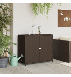 Armoire de rangement de jardin marron 83x45x76cm résine tressée