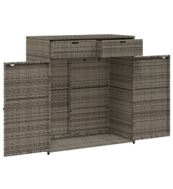 Armoire de rangement de jardin gris 105x55x113cm résine tressée