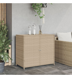 Armoire de rangement de jardin beige 83x45x76 cm résine tressée