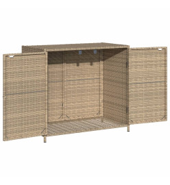 Armoire de rangement de jardin beige 83x45x76 cm résine tressée
