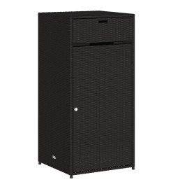Armoire de rangement de jardin noir 55x55x111 cm résine tressée