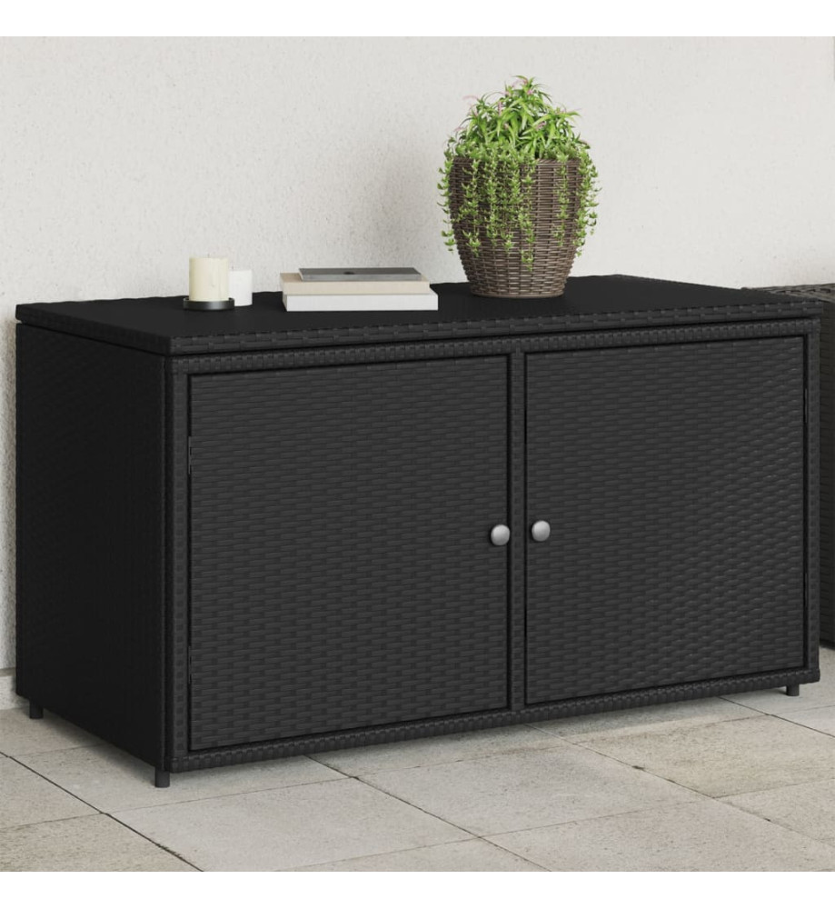 Armoire de rangement jardin noir 110x55x60,5 cm résine tressée Armoire de rangement jardin noir 110x55x60,5 cm résine tressée