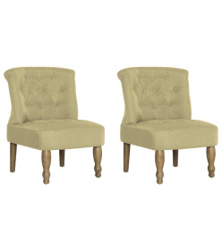 Chaises françaises lot de 2 vert tissu