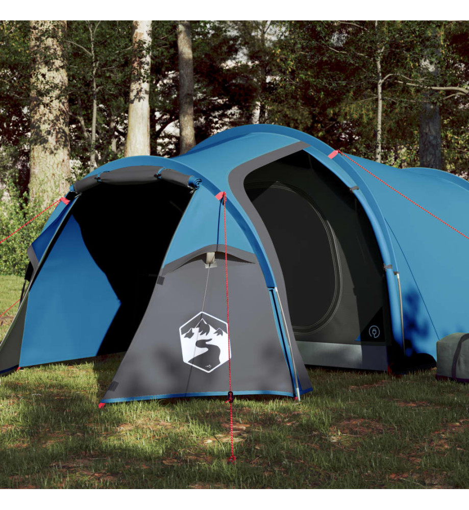 Tente de camping 3 personnes bleu 370x185x116 cm taffetas 185T