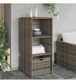Armoire de rangement de jardin gris 50x55x115 cm résine tressée
