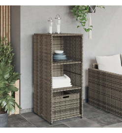 Armoire de rangement de jardin gris 50x55x115 cm résine tressée