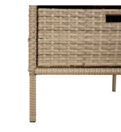 Armoire de rangement de jardin beige 55x59x80 cm résine tressée