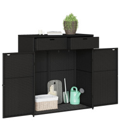 Armoire de rangement de jardin noir 105x55x113cm résine tressée