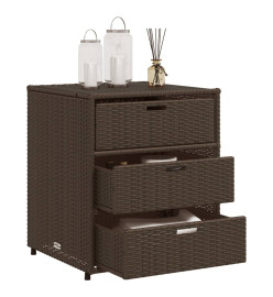 Armoire de rangement de jardin marron 55x59x69cm résine tressée