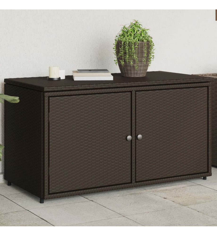 Armoire de rangement jardin marron 110x55x60,5cm résine tressée Armoire de rangement jardin marron 110x55x60,5cm résine tressée